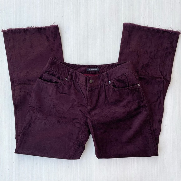 Elie Tahari | Plum Maroon Straight Leg Corduroy Pants - Picture 2 of 8